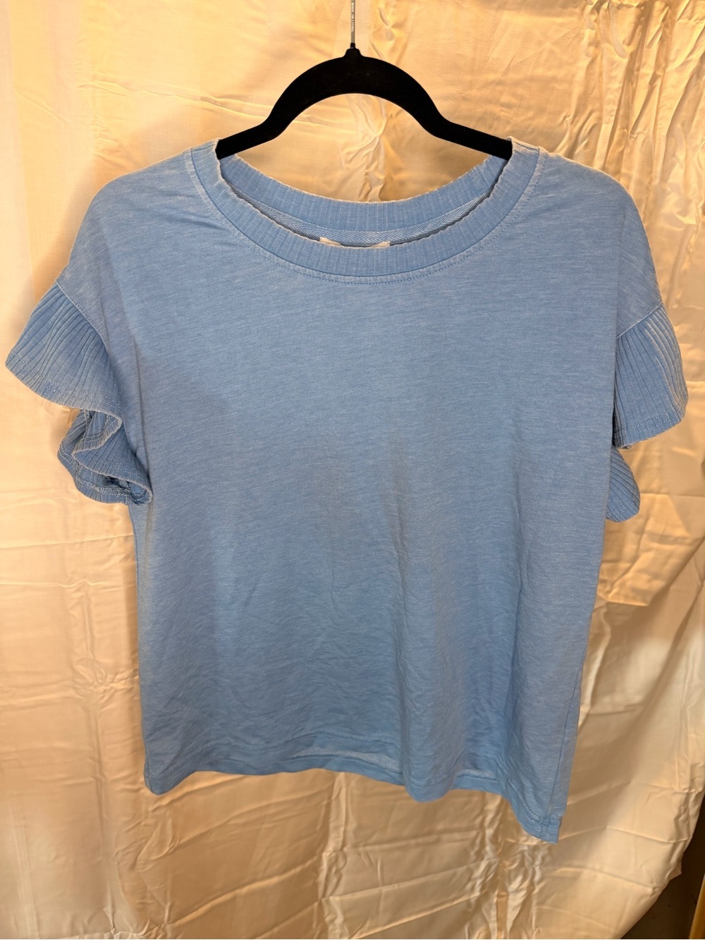 Jane and Delancey Light Blue Ruffle Sleeve Tee